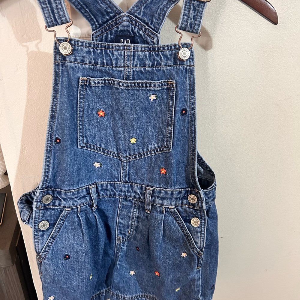 GAP Kids Blue Denim Overalls with Colorful Accents